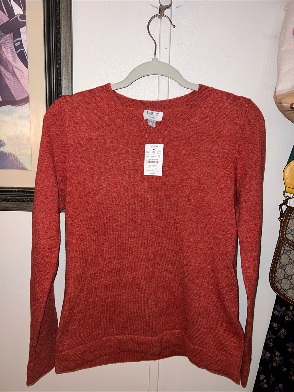 J. Crew Classic Crewneck Sweater in Rusty